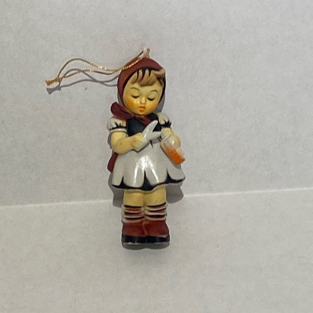 Hummel-Inspired Girl‎ Ornament with Scissor & Comb Holiday Hanging Ornament